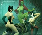 Catwoman, Poison Ivy And Harley Quinn Captured Batman(Queencomplex)