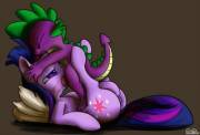 Spike Gets Some Twilight Time [Ponypron]