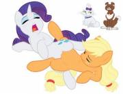 Young Applejack And Rarity