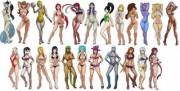 The Swimsuits Of The Lovely Ladies Of League (Best Girl In Top Left)