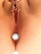 [F] My Six Labia Rings &Amp;Amp;Amp; Shiny Metal Plug