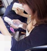 Trying Out Her New Phone