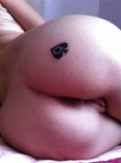 Queen Of Spades Tattoo On Her Big Round Butt