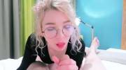 Blonde Nerdy Teen With Glasses Sloppy Face Fuck