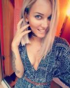 Aida Sampaio Showing Off Her Cleavage And Tattoos