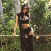 Siobhan Atwell Black Bra, Panties And Thigh Highs Combo