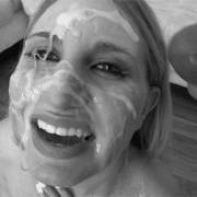 Multiple Thick Loads On Her Face [Gif]