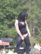 Unzipping Her Pants For A Peek