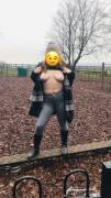 Another From My Walk Yesterday. Tits Out At The Playground [F]