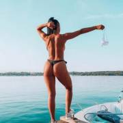 She Knows The Rules! Tops Off Before Boarding!