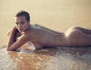 A Beach Female Has Spotted The Photographer, But Makes No Attempt To Flee.