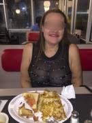 Waffle House, Full Sheer Even Walked Past Everyone To The Bathroom And Back.