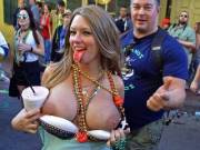 Happy To Flash Her Big Tits