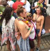 2 Topless At Mardi Gras