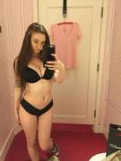 Tatted And Curvy Girl Trying On Bra