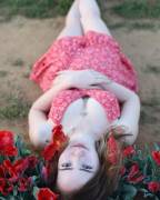 Beautiful Texan Among The Flowers