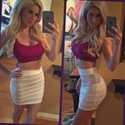Blonde In A White Skirt