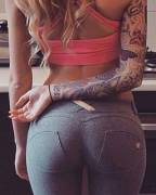 Tattoo Girl With A Beautiful Butt