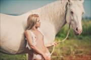 White Horse And White Lingerie