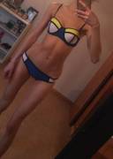 [Selling][21][Us] Small Navy Satin Bikini