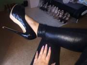 (Oc) Shiny Black &Amp;Amp;Amp; New Pink Bimbo Nails