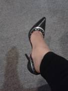 [F] These Look Good For Domming ;) [Black Heels With Silver Studs]