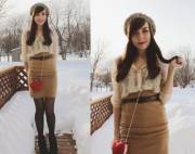 Pencil Skirt And Red Lips