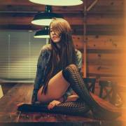 Beautiful Girl With Over Knee Stockings