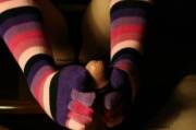 He Likes Them On...and Off. [Fj] In Toesocks!