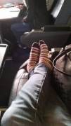 Striped Socks In The Train! ❤