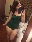 Thick Thighs And A Nice Shade Of Green For Her.