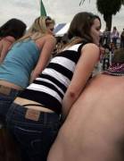 Black Thong And Jeans