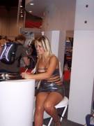 Classy Silver Dress At An Autograph Signing