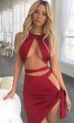 Red Two Piece Dress