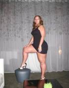 Tiny Black Dress And Thick Thigh