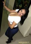 Miss Issy Looking Sexy In A White Top.