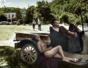 Model Doris Fisher On A Smoke Break During Classes At The Art School In Bow Oaks, ...