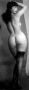 Bettie Page Wearing Only Fishnets And Heels - 1950S