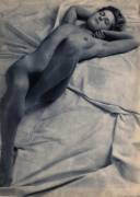 Woman Nude Reclining, 1948 By Emmanuel Sougez.