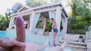 Brooke Wylde Gets Distracted Whilst Cleaning The Pool