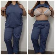 [Oc] When You Gotta Wear Unisex Large Scrub Tops To Hide Your Bod 