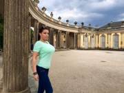 Ewa's Shirt Can't Contain Her Massive Boobs