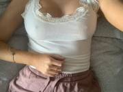 Braless Under A White Tank, With Pokie Nipples