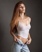 Tight White Tank Top.