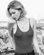 Braless In Black And White.