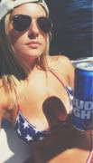 Showing Off Her Beer
