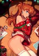 Christmas Sweater Asuka (Optionaltypo) [Neon Genesis Evangelion]