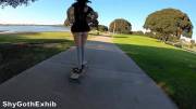 No Panties While Longboarding!