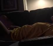 She Cums Hard While Watching Tv.