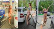 Russian Gas Station Offers Free Tank Of Gas To People In Bikinis And High Heels